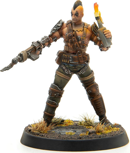Modiphius Entertainment: Fallout: Miniatures - Wasteland Raiders Core Box - 8 Plastic 32mm Figures & Bases, Unpainted & Unassembled, Tabletop RPG Set