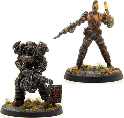 Modiphius Entertainment: Fallout: Miniatures - Wasteland Raiders Core Box - 8 Plastic 32mm Figures & Bases, Unpainted & Unassembled, Tabletop RPG Set
