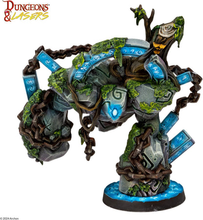 Dungeons & Lasers Runic Golems Eternal Guardians Large DND Miniatures - 2 Large Models for RPG Games - Unpainted, Unassembled - for 14+ Years