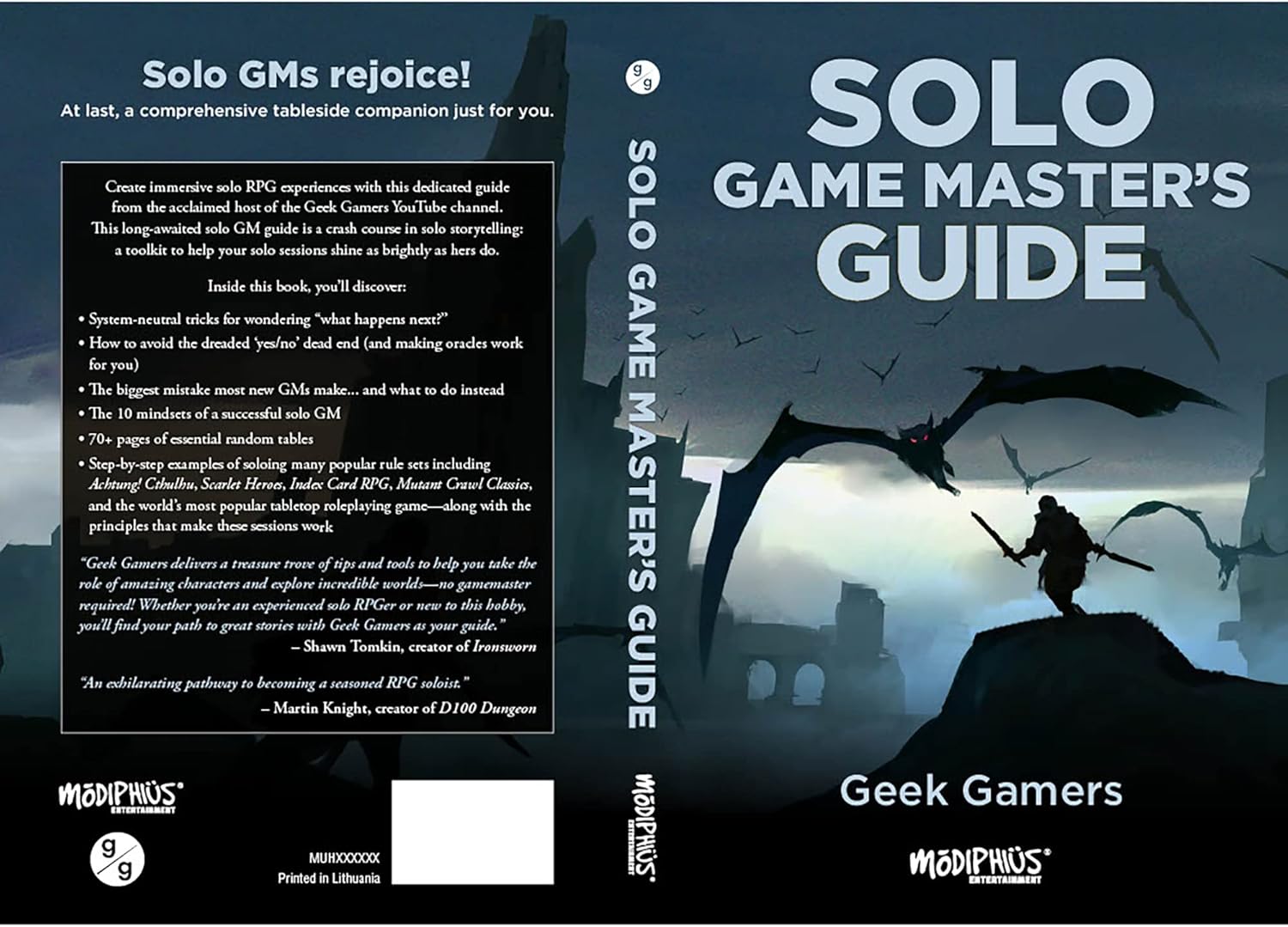 Modiphius Entertainment Ltd Geek Gamers: Solo Game Master's Guide - Softcover RPG Book, 180 Pages, System-Neutral Tricks, Rules, Tables & Lists