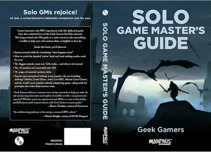 Modiphius Entertainment Ltd Geek Gamers: Solo Game Master's Guide - Softcover RPG Book, 180 Pages, System-Neutral Tricks, Rules, Tables & Lists
