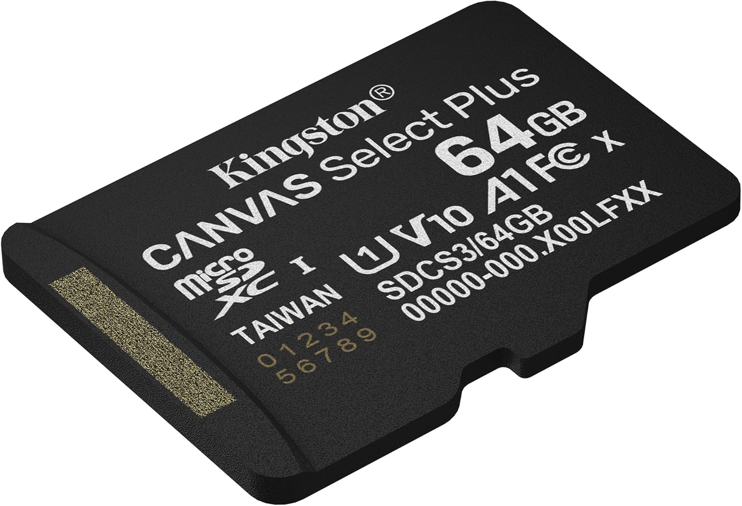 Kingston Canvas Select Plus microSD Memory Card 64GB micSDXC Gen3 100R A1 Single Pack w/o ADP - SDCS3/64GBSP