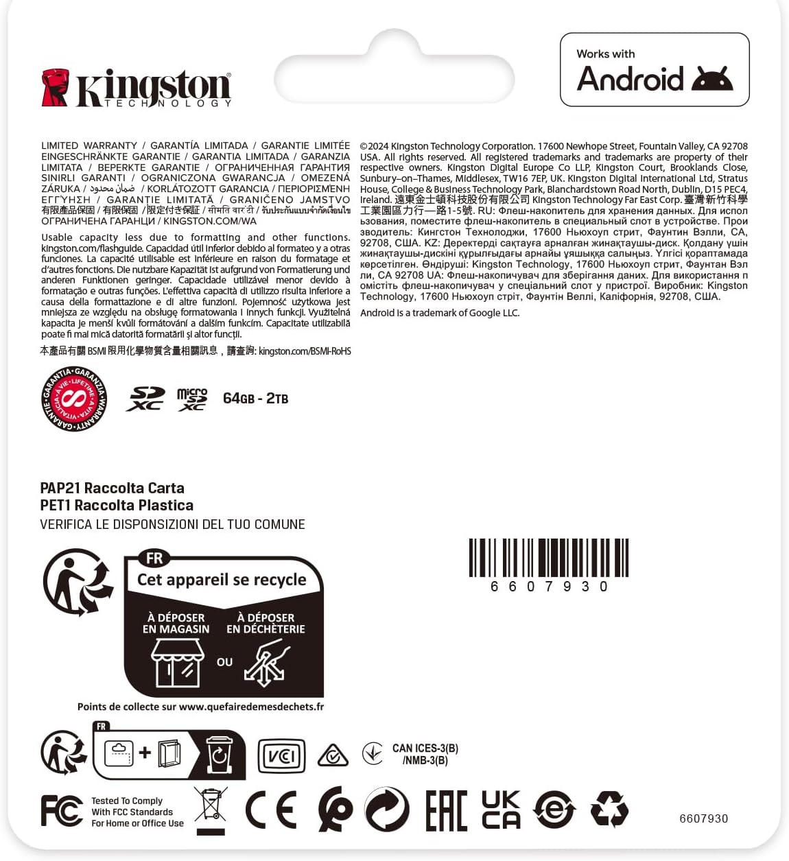 Kingston Canvas Select Plus microSD Memory Card 128GB microSDXC Gen3 150MB/s A1 Card + Adapter - SDCS3/128GB