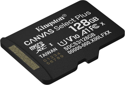 Kingston Canvas Select Plus microSD Memory Card 128GB micSDXC Gen3 150R A1 Single Pack w/o ADP - SDCS3/128GBSP