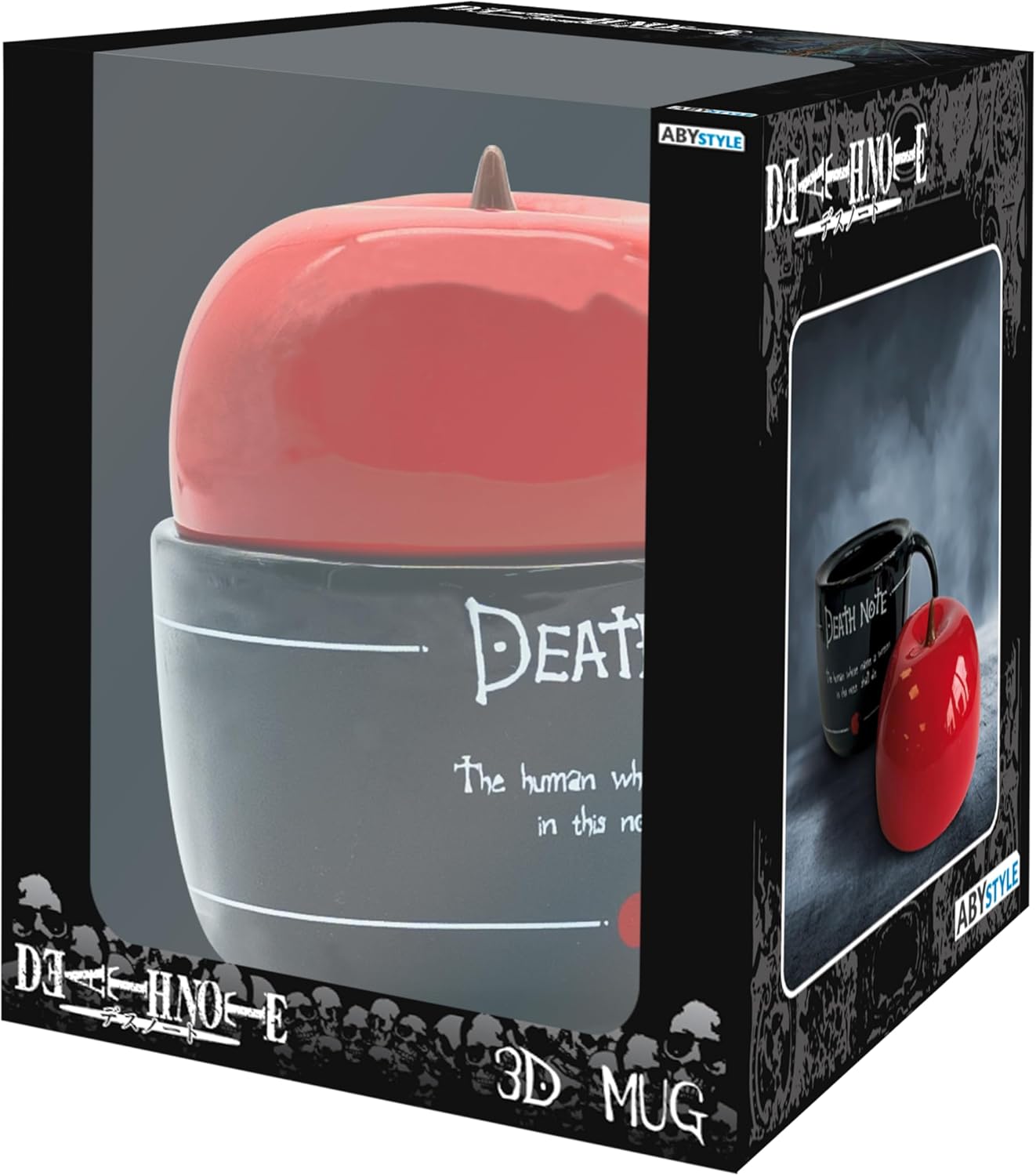 ABYSTYLE Tazza da tè e caffè in ceramica 3D con mela Death Notw Anime Manga Drinkware Home & Kitchen Merch Gift