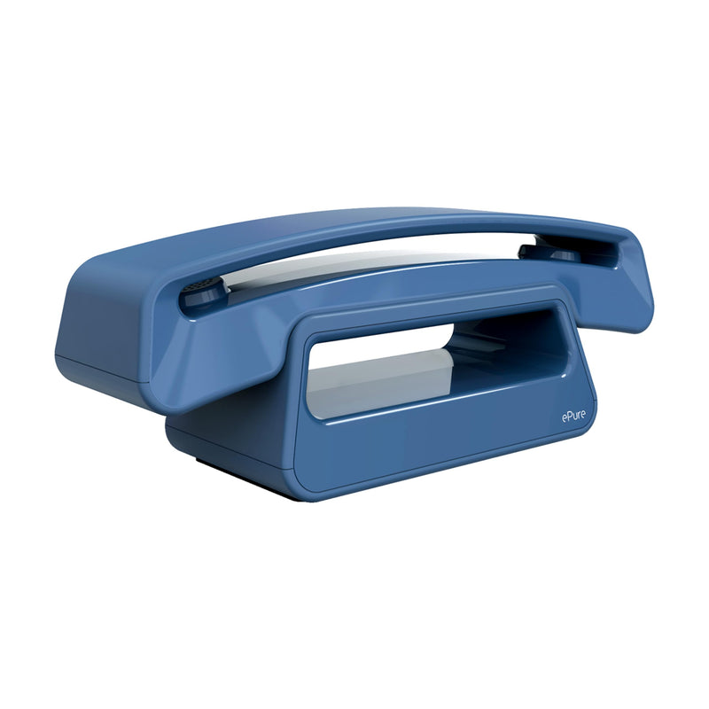 ALCATEL ePure Iconic -Telefono fisso cordless DECT - Design vintage - Grande display grafico ad alta leggibilità - Vivavoce - Funzione blocco chiamate - Blu