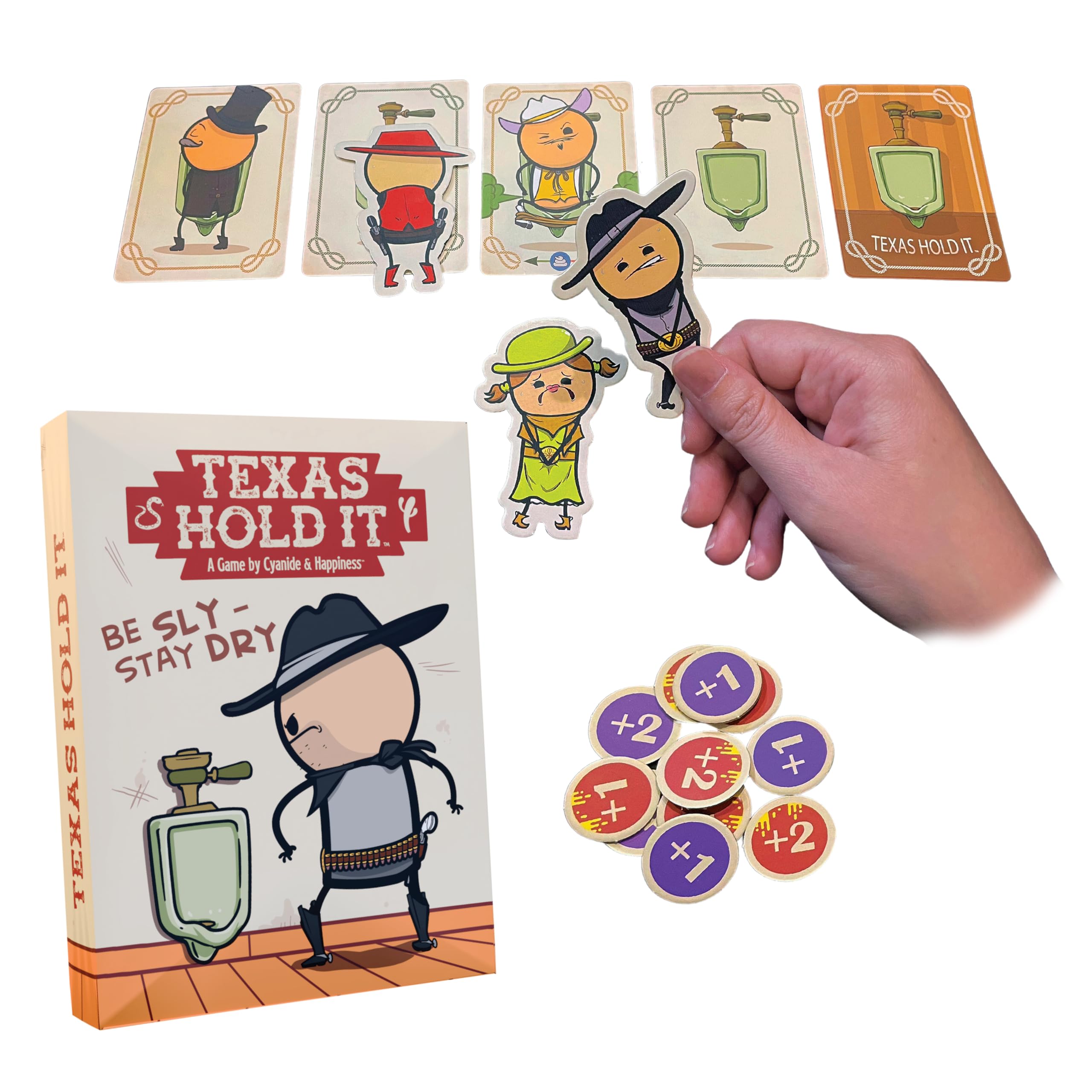 Joking Hazard Texas Age 10+ Hold It Card Game - Wild West Bathroom Card Game by Cyanide & Happiness - Push Your Luck Party Game for 2-6 Players | Hilarious Fun for Game Night