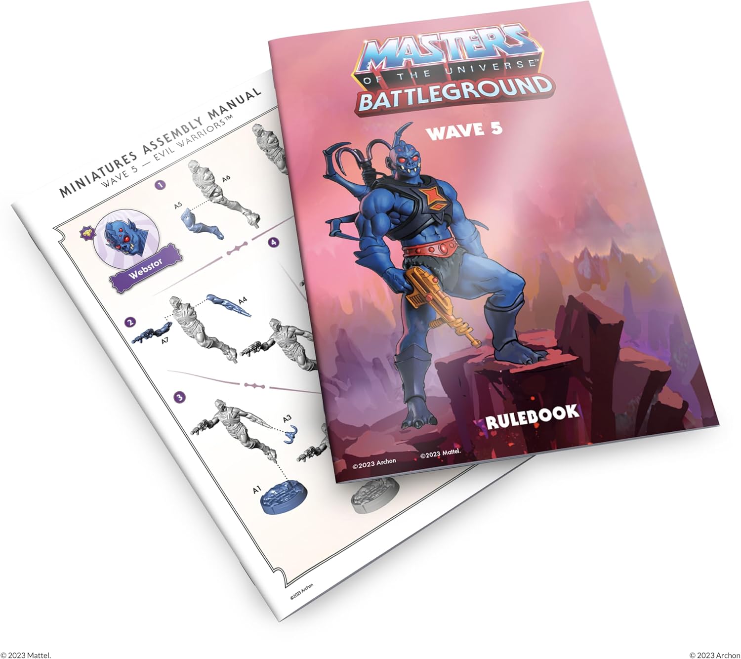 Masters of The Universe Battleground RPG Expansion Set Wave 5 Evil Warriors Faction - Includes 3 Character Minis Webstor and 2 Hover Robots, Rulebook and More - for Ages 14+