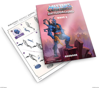 Masters of The Universe Battleground RPG Expansion Set Wave 5 Evil Warriors Faction - Includes 3 Character Minis Webstor and 2 Hover Robots, Rulebook and More - for Ages 14+