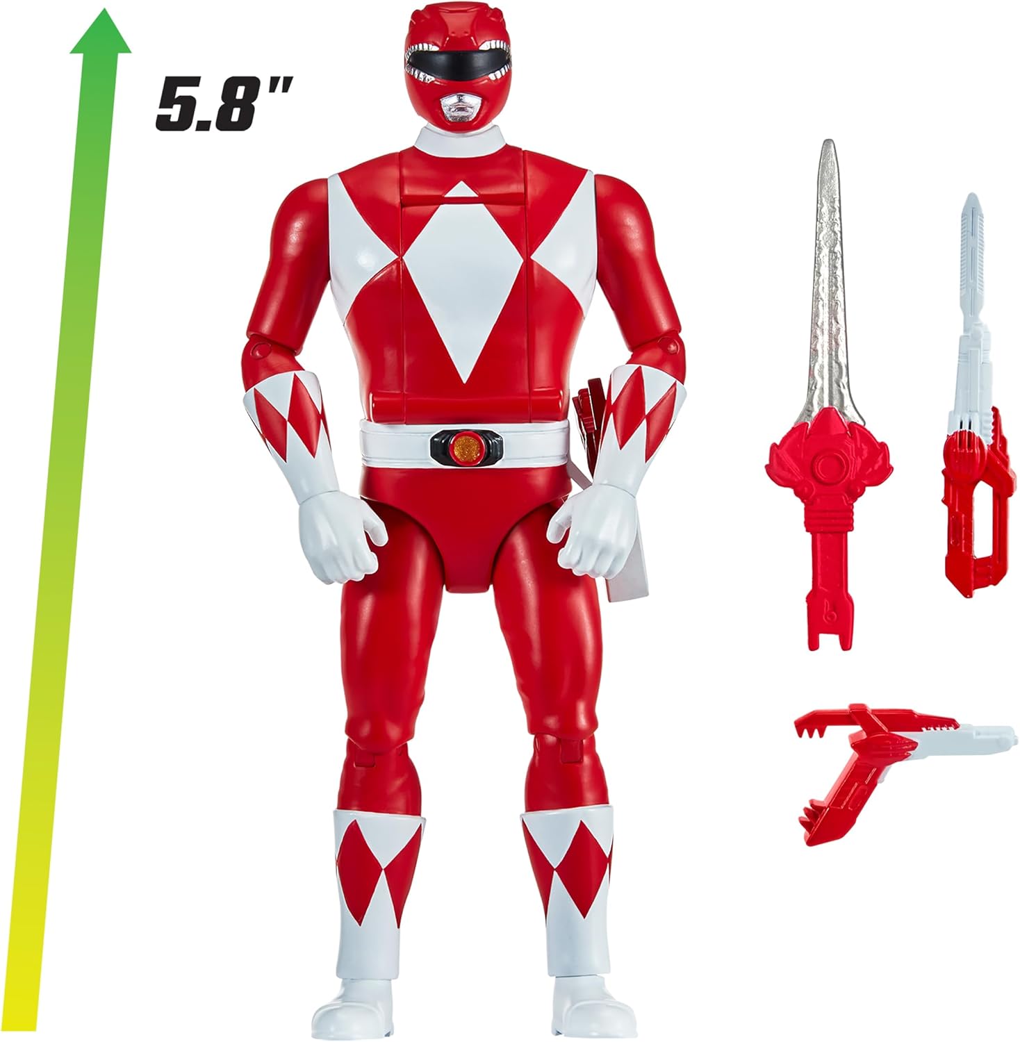 Power Rangers Mighty Morphin Auto-Morphin Red Ranger Action Figure, 9"