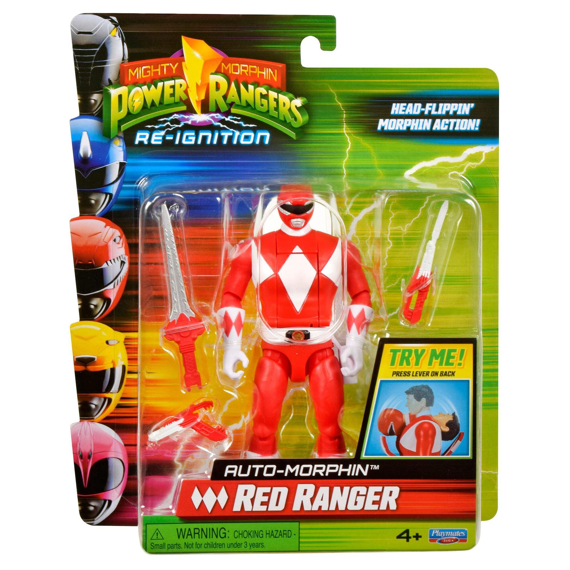 Power Rangers Mighty Morphin Auto-Morphin Red Ranger Action Figure, 9"
