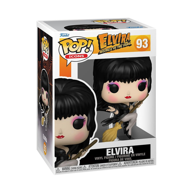 Funko Pop! Icons: Elvira Mistress Of the Dark – Elvira Mistress Of the Dark Broom - Collectable Vinyl Figure - Gift Idea - Official Merchandise - Toys for Kids & Adults - Movies Fans