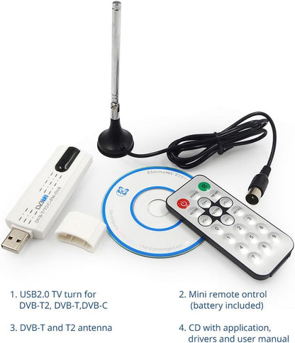 Reround USB 2.0 Digital DVB-T / T2 SDR + Dab + FM Receiver for HDTV TV Tuner