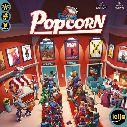IELLO: Popcorn - Bag-Building & Placement Board Game, Manage A Movie Theater, Attract Cinema Guests, Competitive Play, Family Ages 10+, 2-4 Players