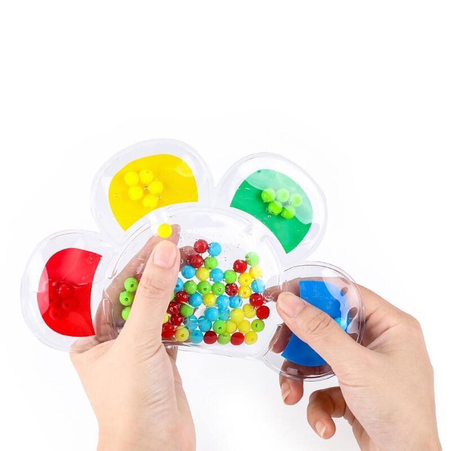 Flower Bead Matching Fidget Puzzle, Colorful Learning Toy Hand-Eye Coordination, Educational Color Matching, Sorting, Counting