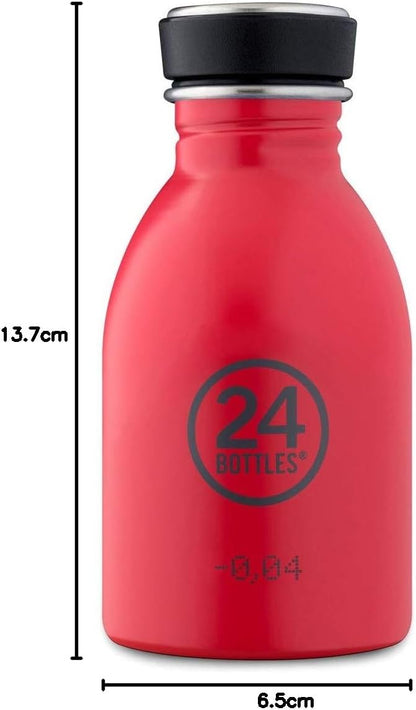 24Bottles Urban Bottle, Hot Red, 250 ML, Stainless Steel Reusable Bottle