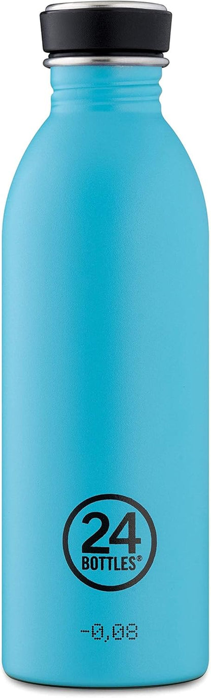 24Bottles Super Lightweight Reusable Stainless Steel Water Bottle, BPA , Urban Bottle, Original Italian Design, Lagoon Blue, 500 ml