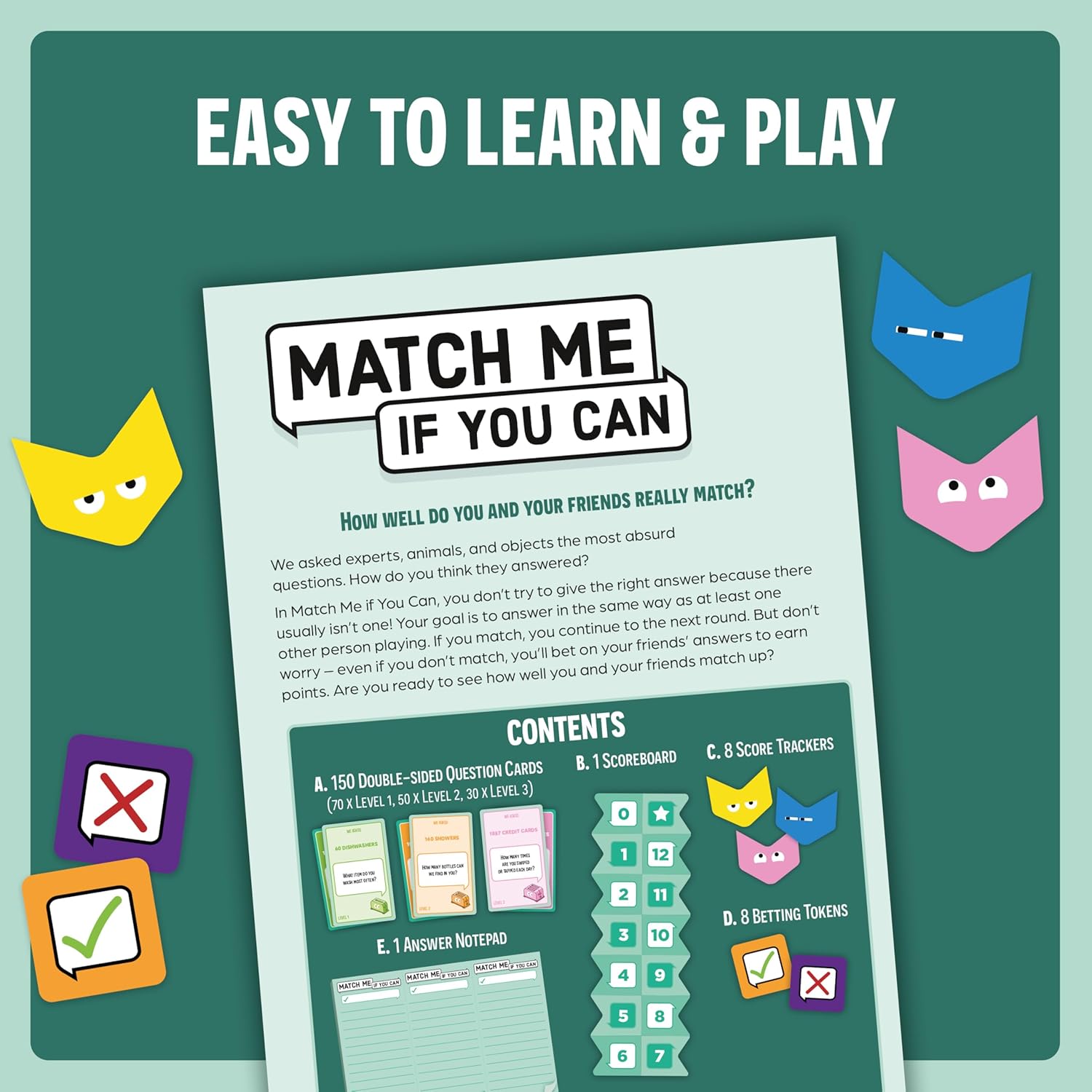 Ravensburger Match Me If You Can Game Fun Family Board Game for Adults and Kids Age 8 Years Up - 3 to 8 Players