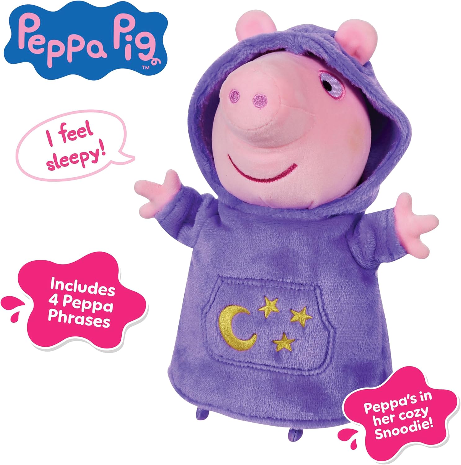 Peppa Pig Sleepy Time Peppa, Talking Soft Toy, Gift for Boy or Girl