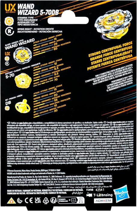 Beyblade X Wand Wizard 5-70DB UX Starter Pack Top and Launcher