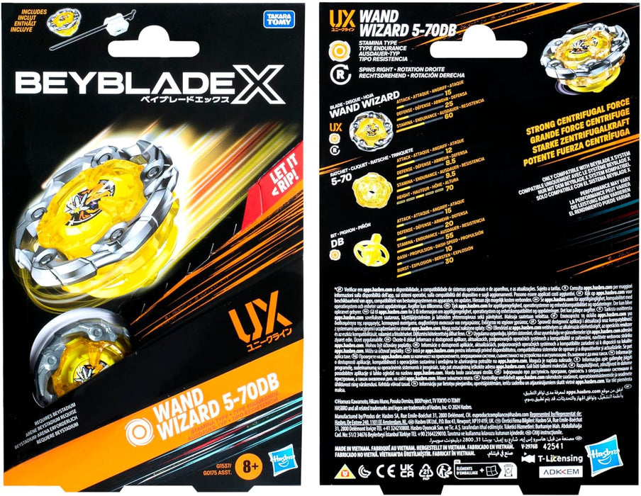 Beyblade X Wand Wizard 5-70DB UX Starter Pack Top and Launcher