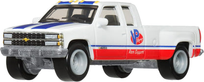 Hot Wheels Team Transport '63 Chevy Nova & '88 Chevy Silverado Die-Cast Vehicle Set, Racing Car with Trailer, VP Racing, 1:64 Scale