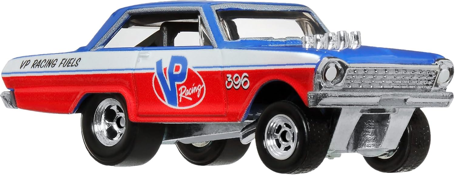 Hot Wheels Team Transport '63 Chevy Nova & '88 Chevy Silverado Die-Cast Vehicle Set, Racing Car with Trailer, VP Racing, 1:64 Scale