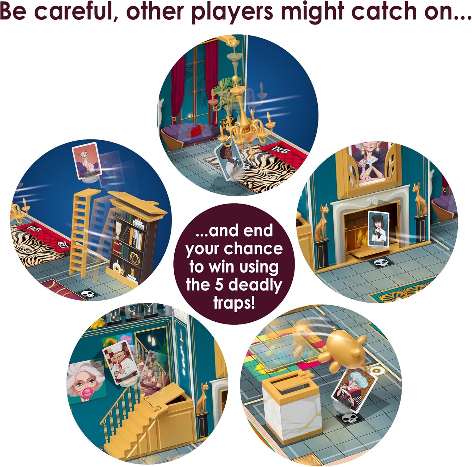 IDEAL | 13 Dead End Age 8+: The murder mystery mansion game with 12 suspects, 5 traps and only 1 survivor! | Family Games | For 2-6 Players | Ages 8+