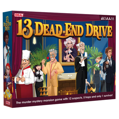 IDEAL | 13 Dead End Age 8+: The murder mystery mansion game with 12 suspects, 5 traps and only 1 survivor! | Family Games | For 2-6 Players | Ages 8+