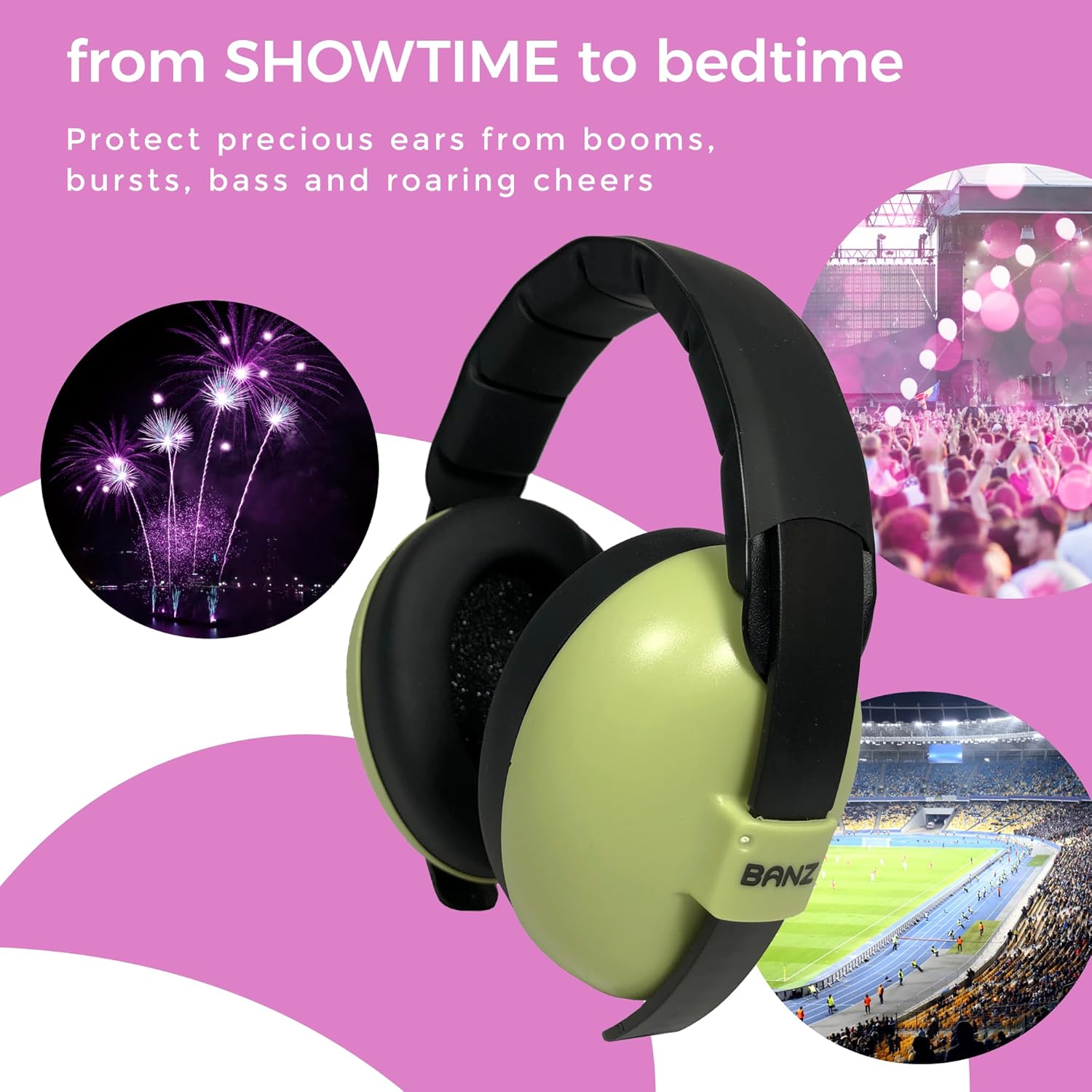 Banz Baby oorbeschermers - Ruisonderdrukkende babyhoofdtelefoon voor 0-36 maanden, NRR 21dB - lichtgewicht over-ear ontwerp met zachte hoofdband en kussenvullingen