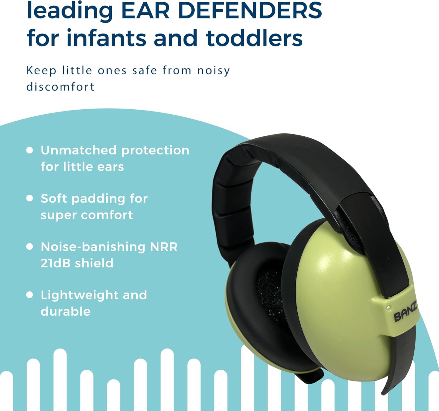 Banz Baby oorbeschermers - Ruisonderdrukkende babyhoofdtelefoon voor 0-36 maanden, NRR 21dB - lichtgewicht over-ear ontwerp met zachte hoofdband en kussenvullingen