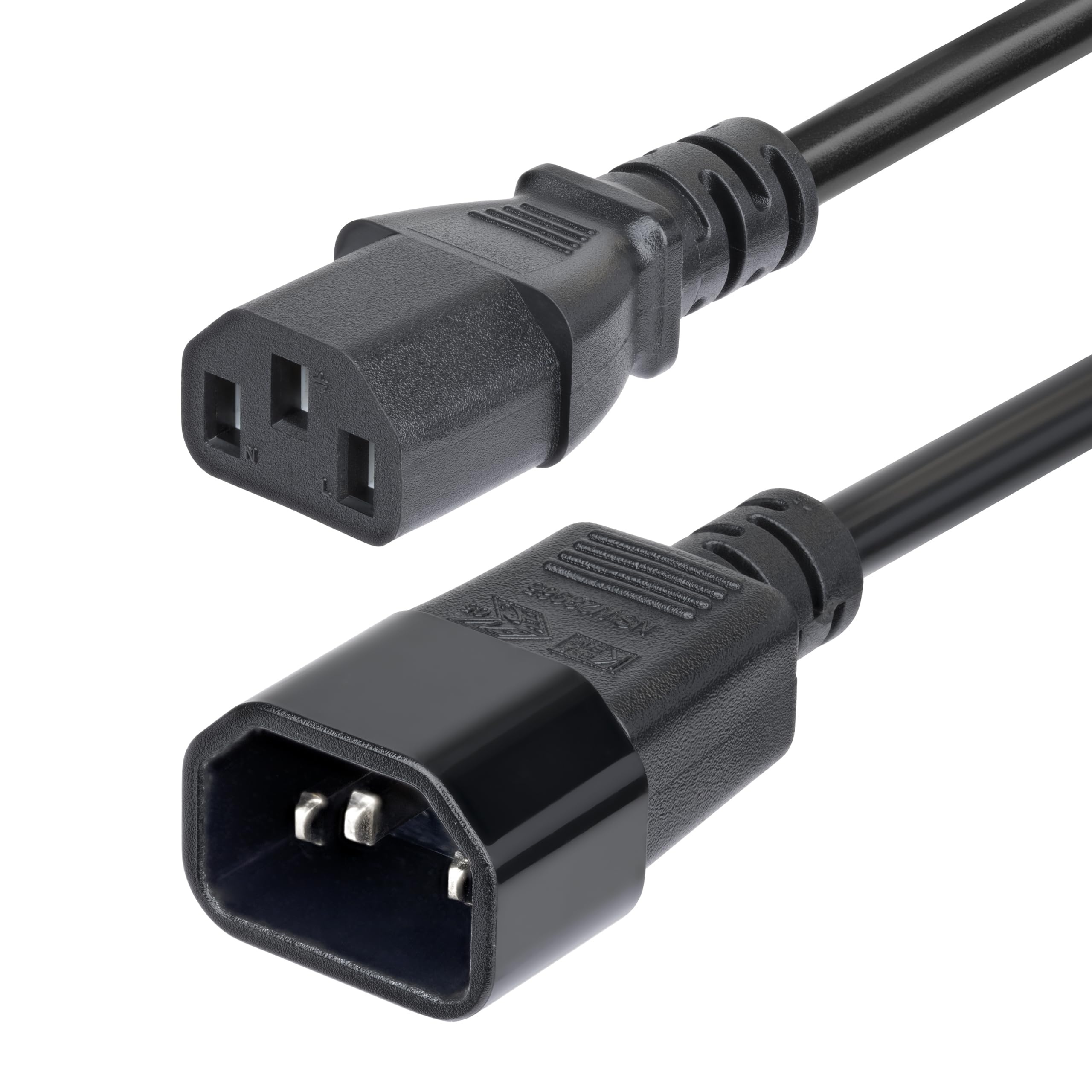 StarTech.com 4.5m (15ft) Power Extension Cord, C14 to C13 PDU Power Cord, 15A 250V, 14AWG, AC Power Cable for PDU/Power Supply, KEMA-KEUR(PXTC13C141415FEU