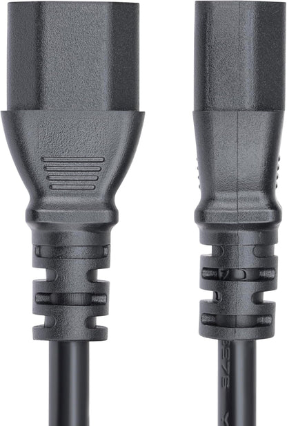 StarTech.com 4.5m (15ft) Power Extension Cord, C14 to C13 PDU Power Cord, 15A 250V, 14AWG, AC Power Cable for PDU/Power Supply, KEMA-KEUR(PXTC13C141415FEU