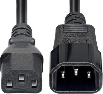StarTech.com 4.5m (15ft) Power Extension Cord, C14 to C13 PDU Power Cord, 15A 250V, 14AWG, AC Power Cable for PDU/Power Supply, KEMA-KEUR(PXTC13C141415FEU