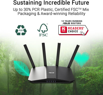 ASUS RT-BE82U BE6500 WiFi 7 Dual-Band Extendable Router (4K QAM, MLO, 5X 2.5GbE Ports, Commercial Level Network Security, Parental Control, IoT Network, Child Network and VPN Network