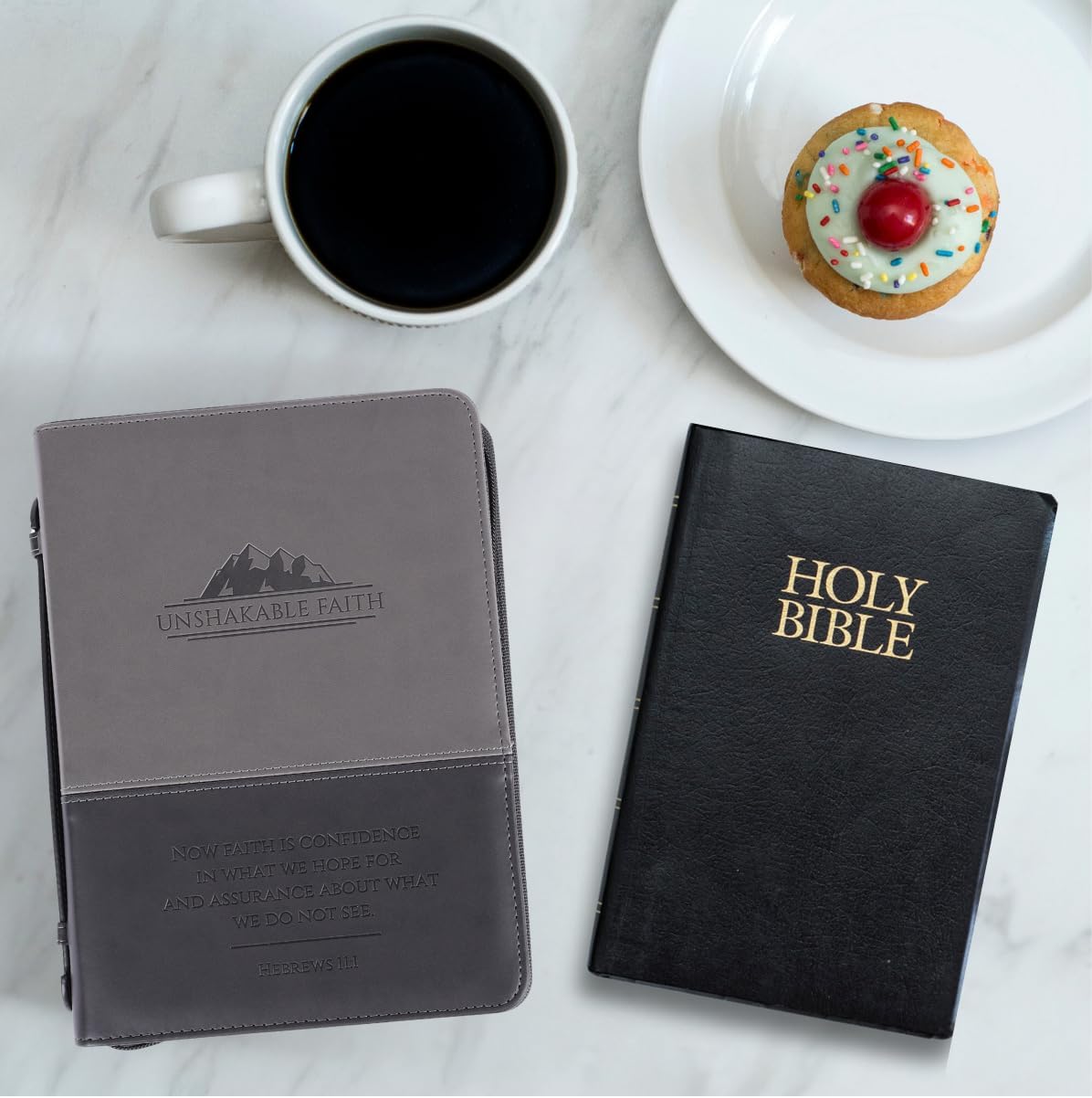 Bible Cover Unshakable Faith Imitation Leather, Large