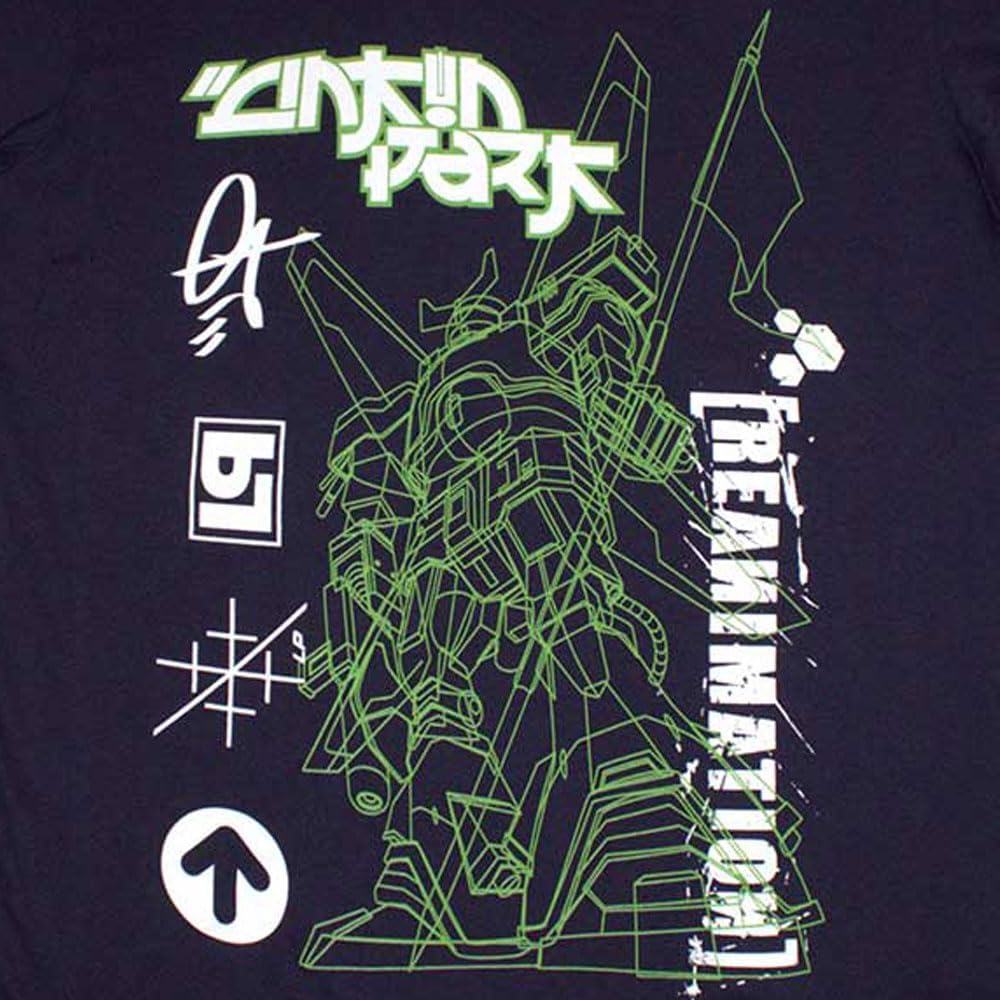 T-Shirt # X-Large Unisex Blue # Reanimation Robot Sketch