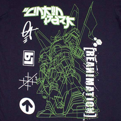 T-Shirt # X-Large Unisex Blue # Reanimation Robot Sketch