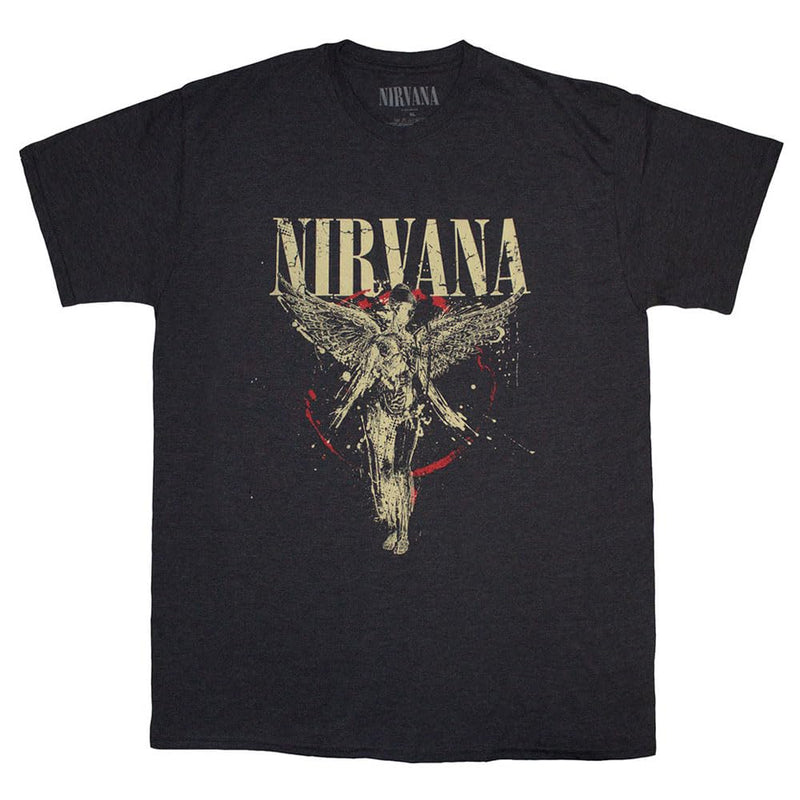 Nirvana in Utero Band Logo T Shirt L Grey