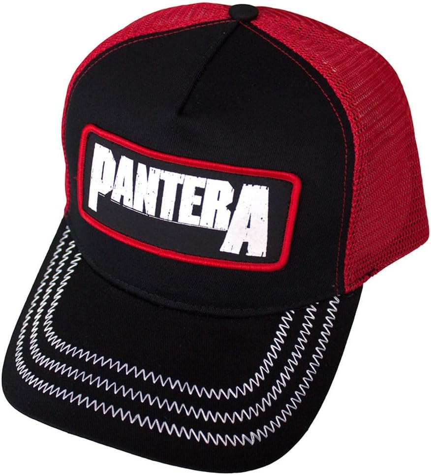 Rock Off officially licensed products Pantera Patch Band Logo Trucker Baseball Cap One Size Red
