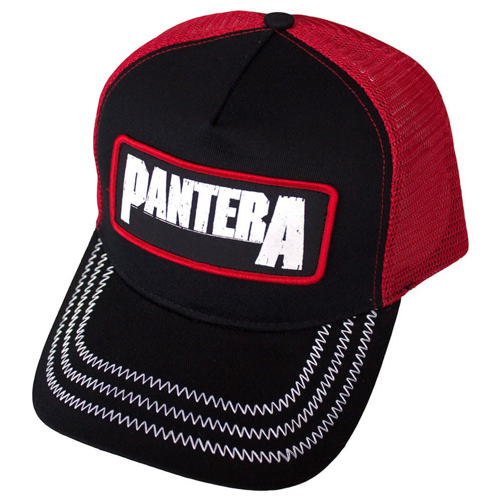 Rock Off officially licensed products Pantera Patch Band Logo Trucker Baseball Cap One Size Red