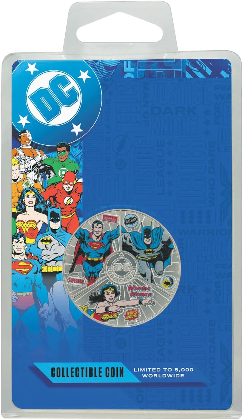 FaNaTtik DC Comics Legends Limited Edition Collector's Coin featuring Superman, Batman, and Wonder Woman