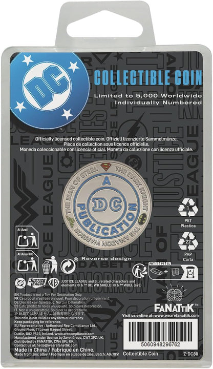 FaNaTtik DC Comics Legends Limited Edition Collector's Coin featuring Superman, Batman, and Wonder Woman