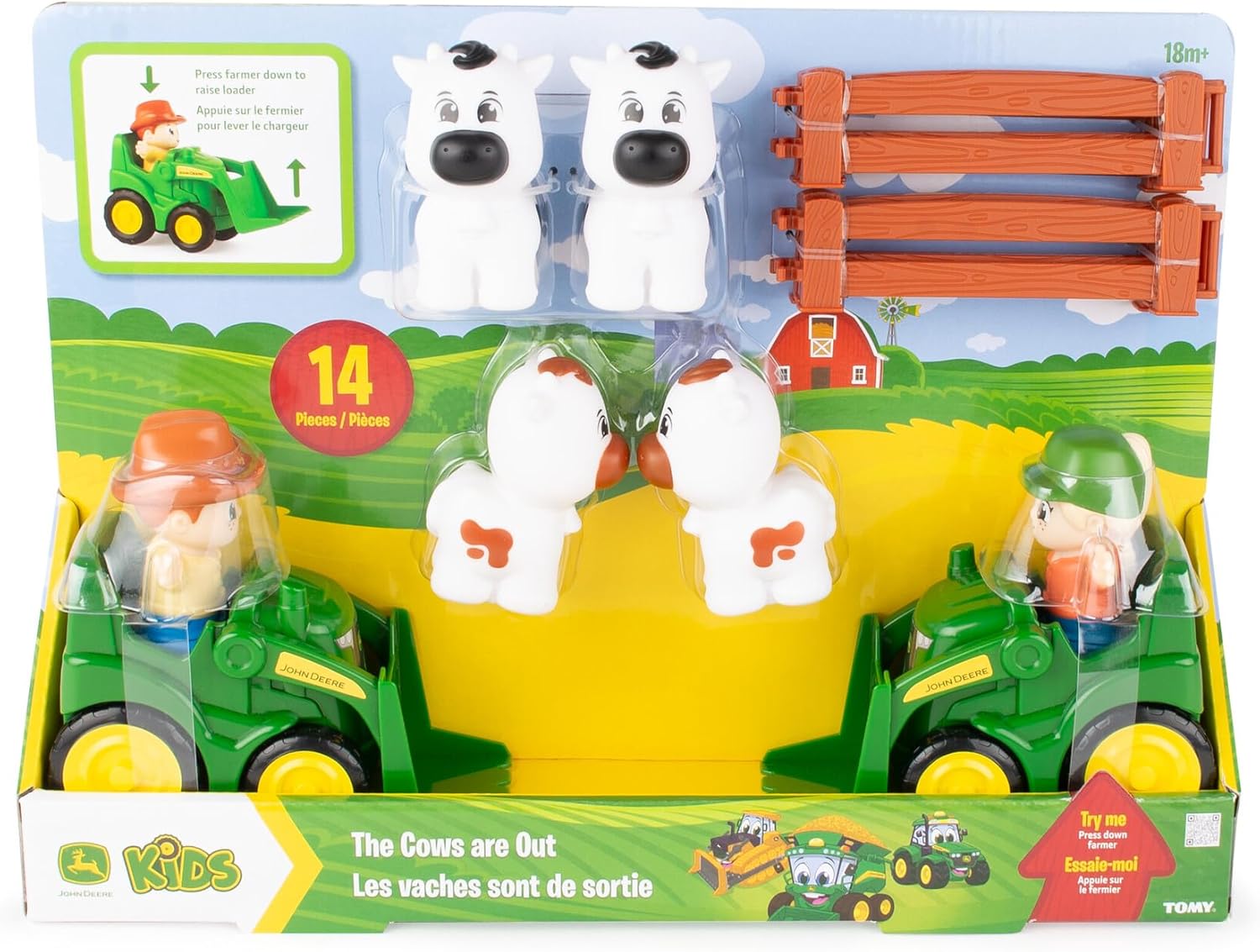 JOHN DEERE – Le mucche stanno andando, libro di carta per bambini, storia della fattoria con animali, pagine robuste, libro di apprendimento precoce per bambini, divertente avventura in fattoria