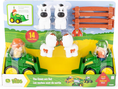 JOHN DEERE – Le mucche stanno andando, libro di carta per bambini, storia della fattoria con animali, pagine robuste, libro di apprendimento precoce per bambini, divertente avventura in fattoria