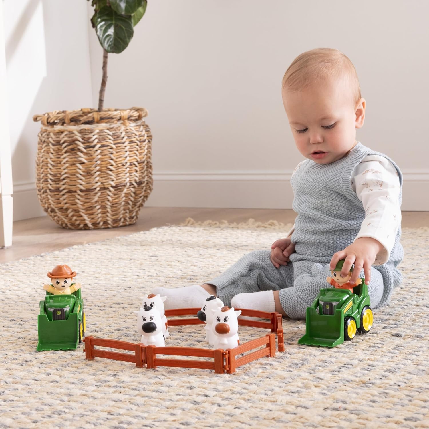 JOHN DEERE – Le mucche stanno andando, libro di carta per bambini, storia della fattoria con animali, pagine robuste, libro di apprendimento precoce per bambini, divertente avventura in fattoria