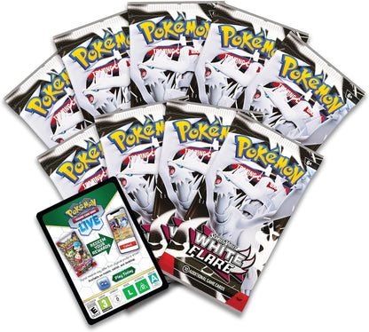 Pokémon TCG: Scarlet & Violet—White Flare Elite Trainer Box – Reshiram (1 Full-Art Tornadus Promo Card, 9 Boosters & Premium Accessories
