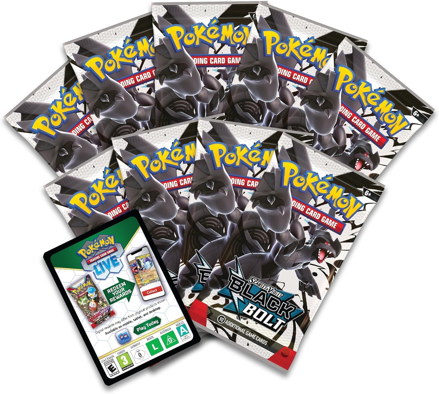 Pokémon TCG: Scarlet & Violet—Black Bolt Elite Trainer Box – Zekrom (1 Full-Art Thundurus Promo Card, 9 Boosters & Premium Accessories