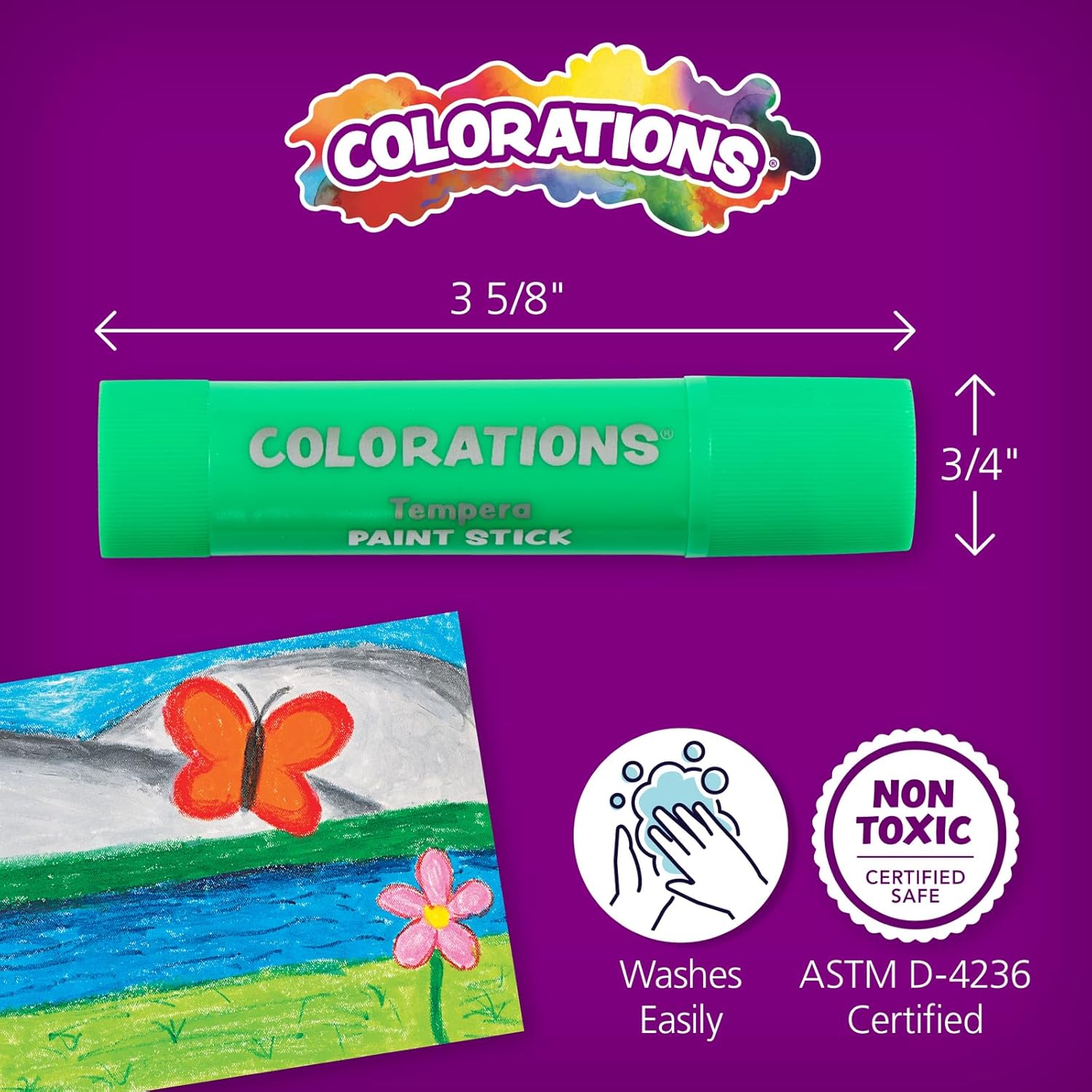 12 Pack Verf Sticks Set voor Kinderen Geen Puinhoop Niet Giftig Sneldrogende Levendige Kleuren Kinderen Verf Kunst Ambachten Verf Sticks Kinderen Verf Sticks Solid Temperatuur Verf Sticks