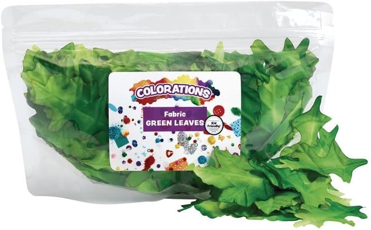 Colorations Stof groene bladeren set van 200, schoolbenodigdheden kunstbenodigdheden, knutselprojecten, kinderen, cadeau, klaslokaal, thuis, doe-het-zelf, DYO, kunst en ambachten